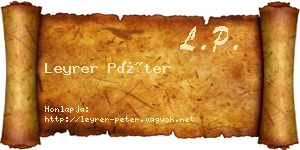 Leyrer Péter névjegykártya